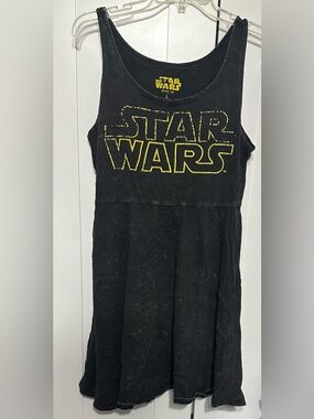 Star Wars Black Tank Top Dress with Yellow Logo
